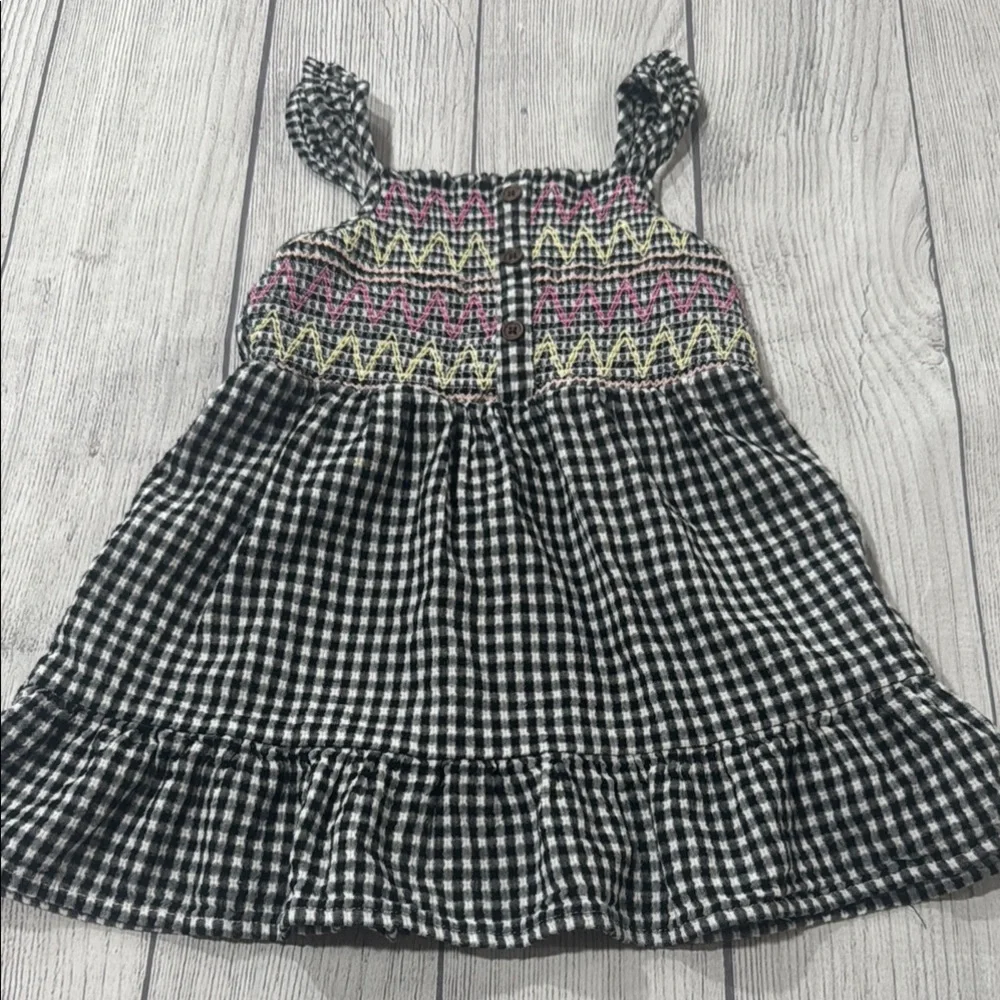 Cat & Jack Toddler Girls Black and White Gingham Dress